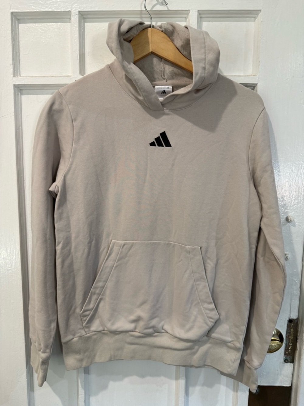adidas Beige Hoodie with Black Logo